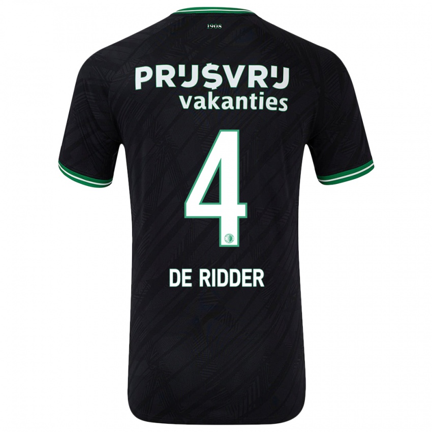 Niño Camiseta Robine De Ridder #4 Negro Verde 2ª Equipación 2024/25 La Camisa Argentina