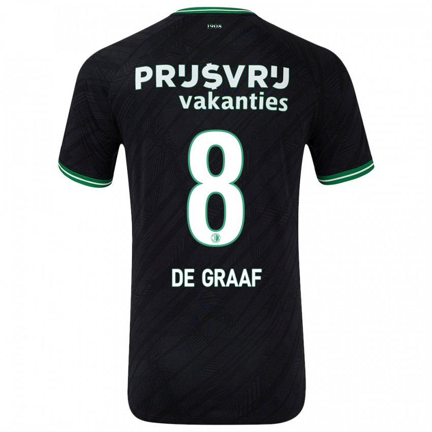 Niño Camiseta Esmee De Graaf #8 Negro Verde 2ª Equipación 2024/25 La Camisa Argentina