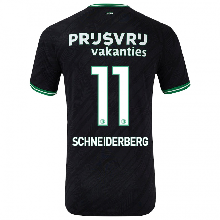 Niño Camiseta July Schneiderberg #11 Negro Verde 2ª Equipación 2024/25 La Camisa Argentina