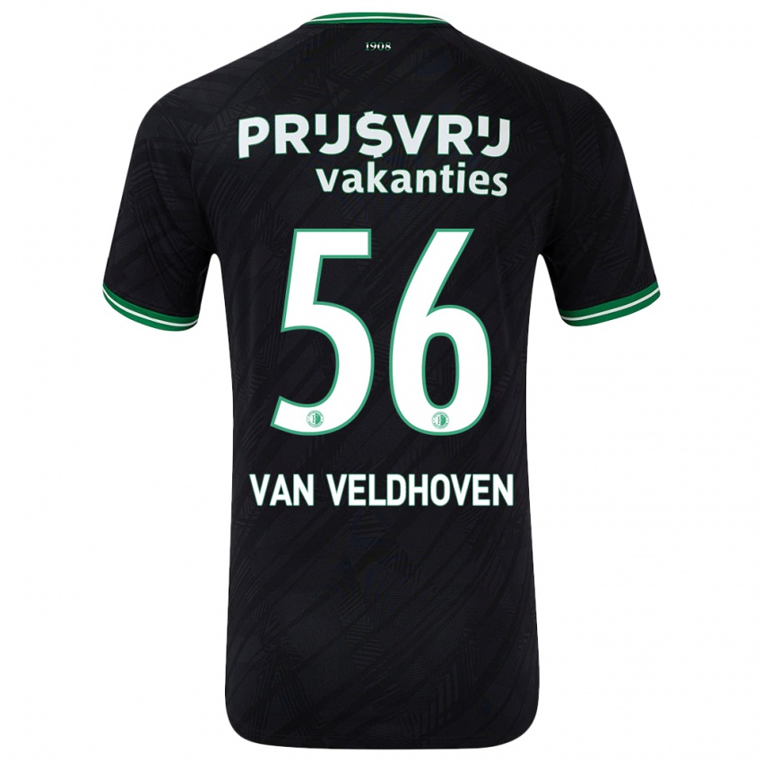 Niño Camiseta Kars Van Veldhoven #56 Negro Verde 2ª Equipación 2024/25 La Camisa Argentina