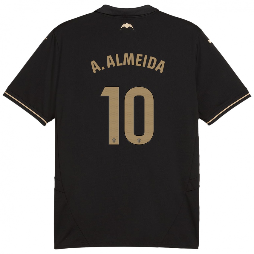 Niño Camiseta André Almeida #10 Negro 2ª Equipación 2024/25 La Camisa Argentina