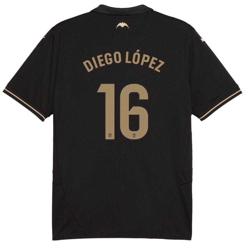 Niño Camiseta Diego Lopez #16 Negro 2ª Equipación 2024/25 La Camisa Argentina