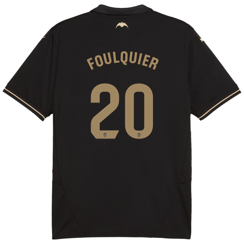 Niño Camiseta Dimitri Foulquier #20 Negro 2ª Equipación 2024/25 La Camisa Argentina