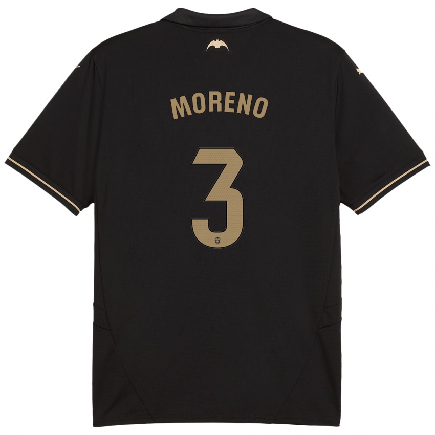 Niño Camiseta Diego Moreno #3 Negro 2ª Equipación 2024/25 La Camisa Argentina