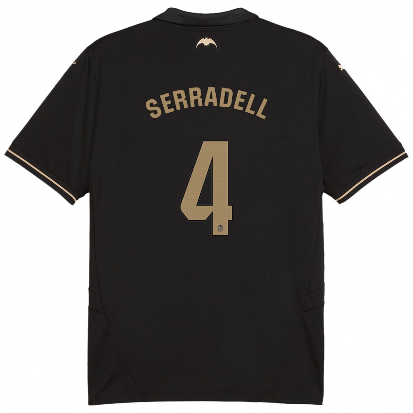 Niño Camiseta Álex Serradell #4 Negro 2ª Equipación 2024/25 La Camisa Argentina