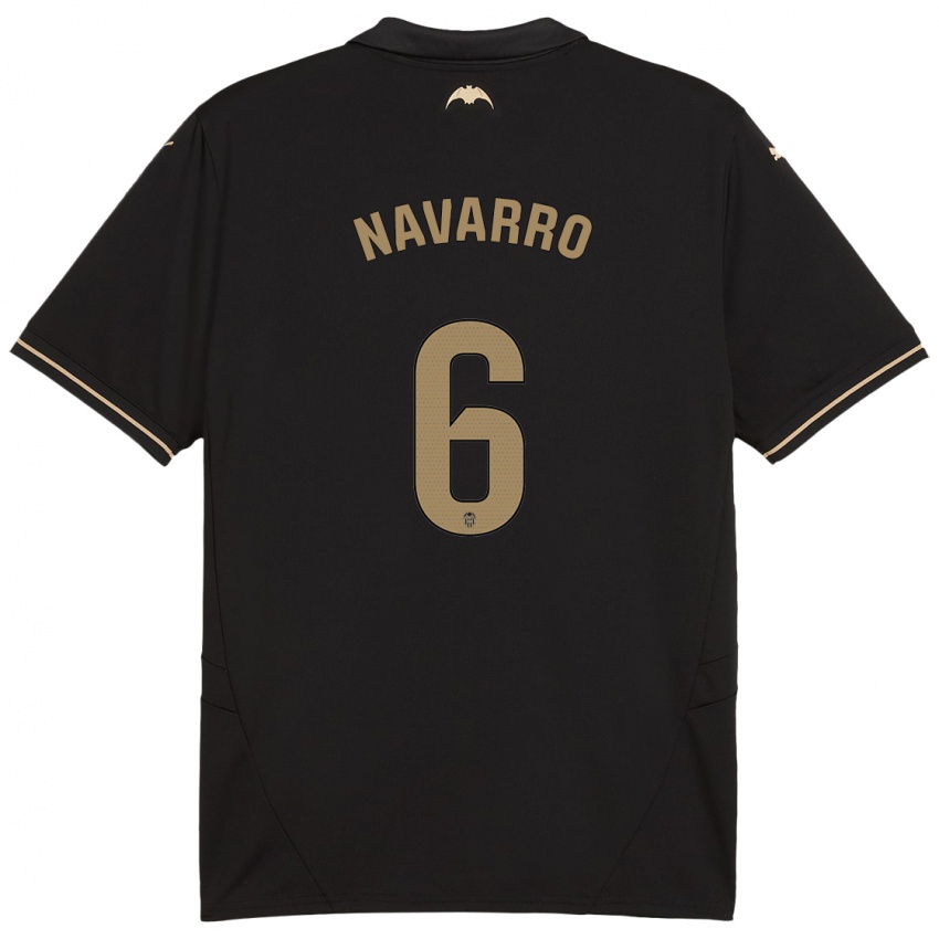 Niño Camiseta Javi Navarro #6 Negro 2ª Equipación 2024/25 La Camisa Argentina