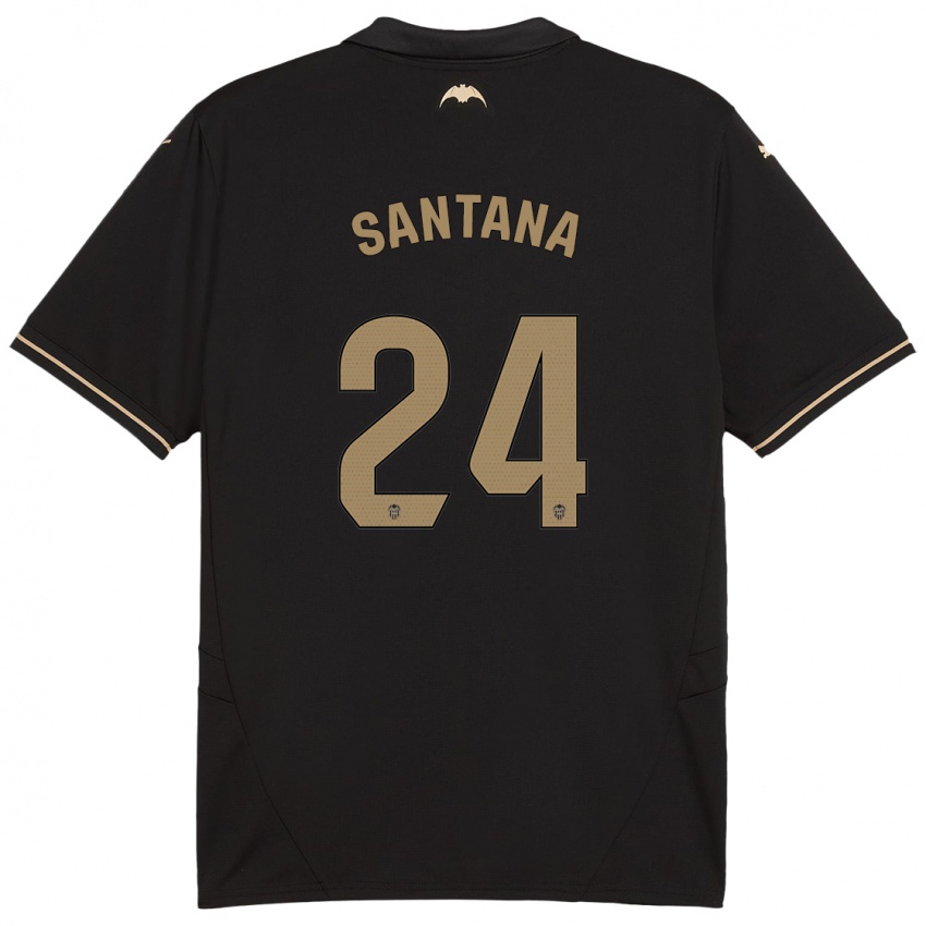 Niño Camiseta Ismael Santana #24 Negro 2ª Equipación 2024/25 La Camisa Argentina