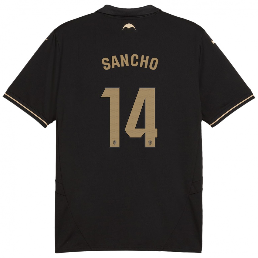 Niño Camiseta Pauleta Sancho #14 Negro 2ª Equipación 2024/25 La Camisa Argentina