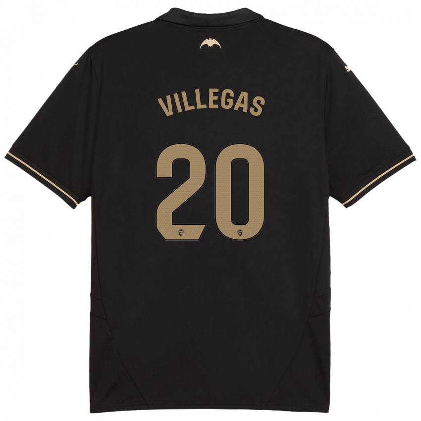 Niño Camiseta Noelia Villegas #20 Negro 2ª Equipación 2024/25 La Camisa Argentina