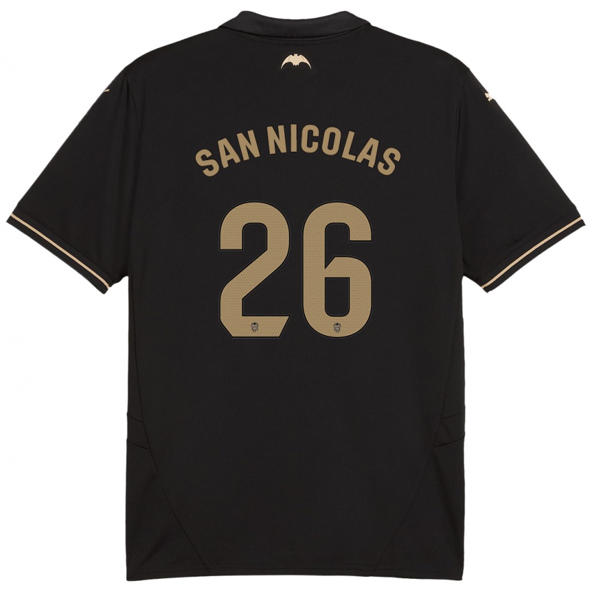 Niño Camiseta Olga San Nicolas #26 Negro 2ª Equipación 2024/25 La Camisa Argentina