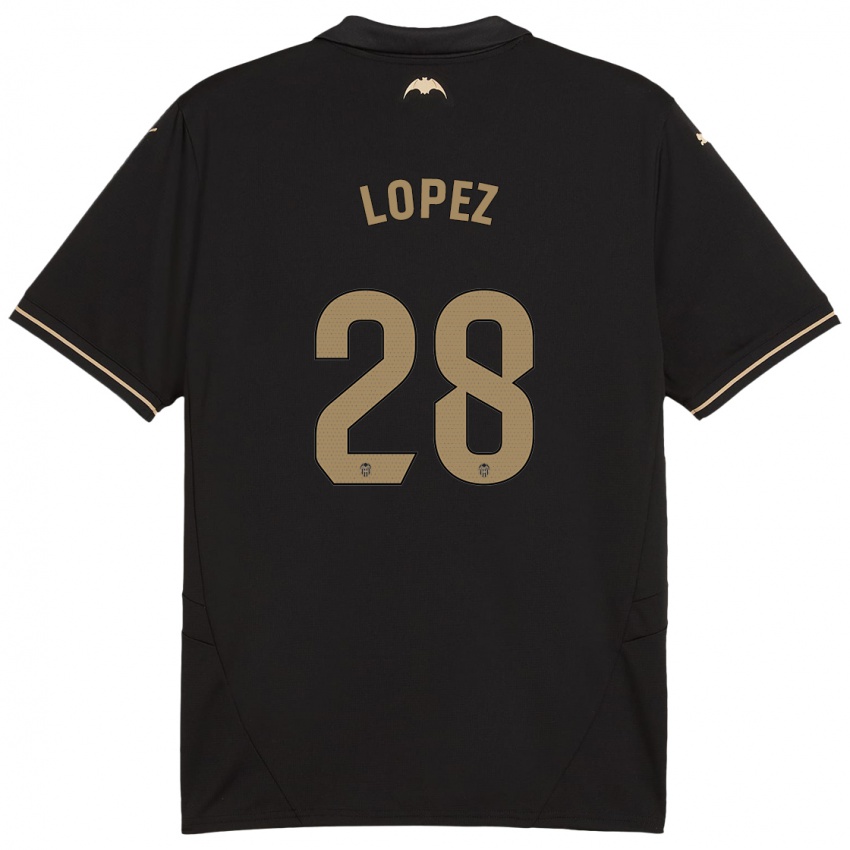 Niño Camiseta Saray Lopez #28 Negro 2ª Equipación 2024/25 La Camisa Argentina