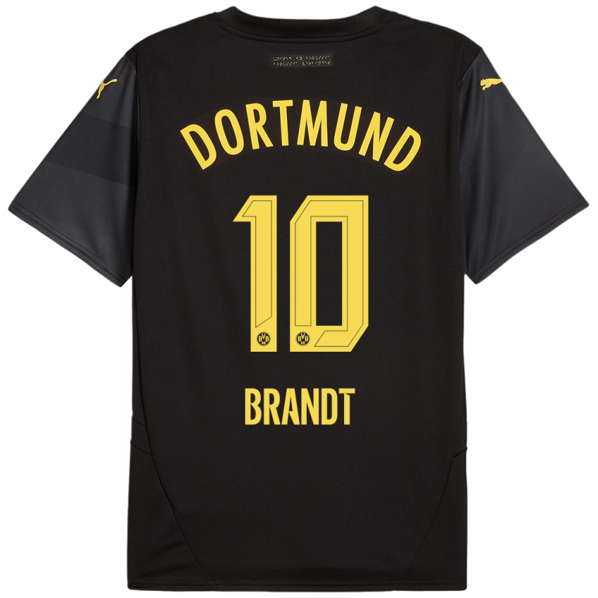 Niño Camiseta Julian Brandt #10 Negro Amarillo 2ª Equipación 2024/25 La Camisa Argentina