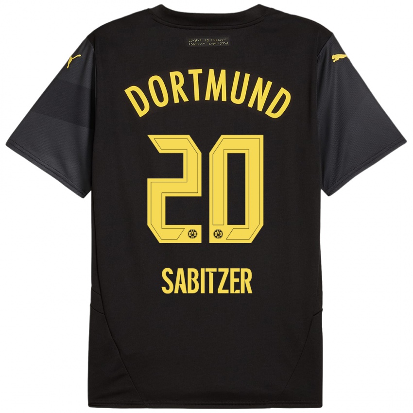 Niño Camiseta Marcel Sabitzer #20 Negro Amarillo 2ª Equipación 2024/25 La Camisa Argentina