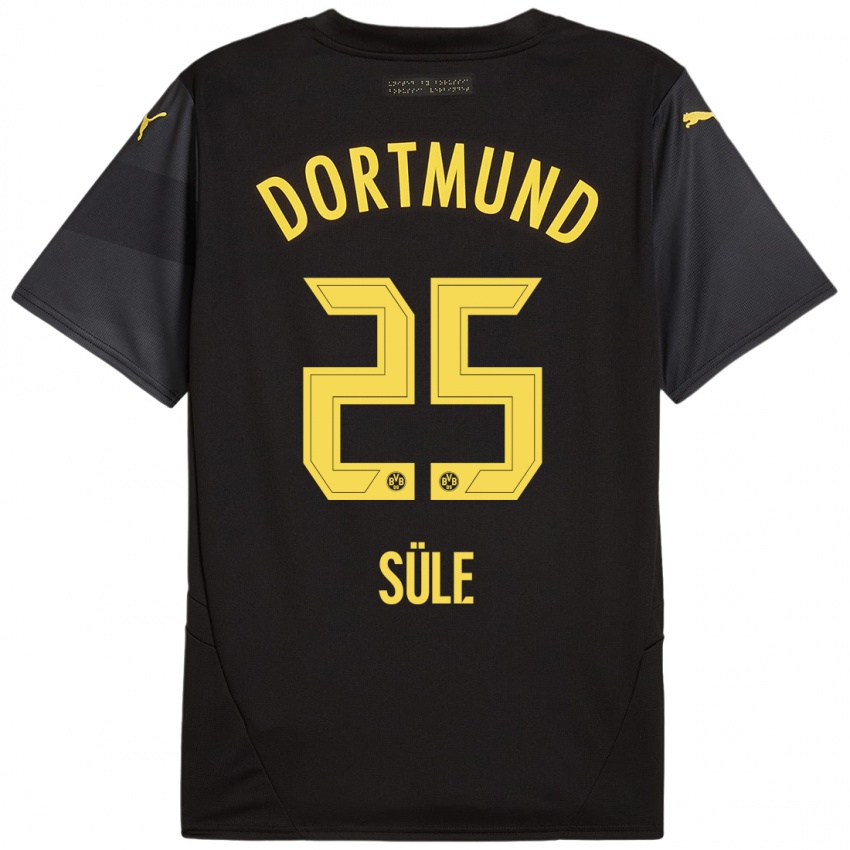 Niño Camiseta Niklas Sule #25 Negro Amarillo 2ª Equipación 2024/25 La Camisa Argentina