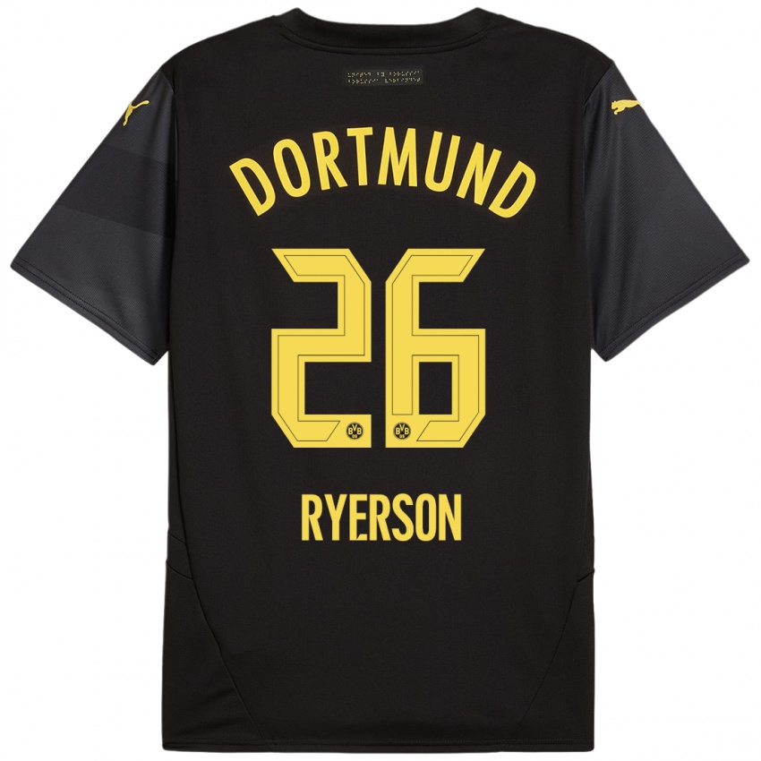 Niño Camiseta Julian Ryerson #26 Negro Amarillo 2ª Equipación 2024/25 La Camisa Argentina