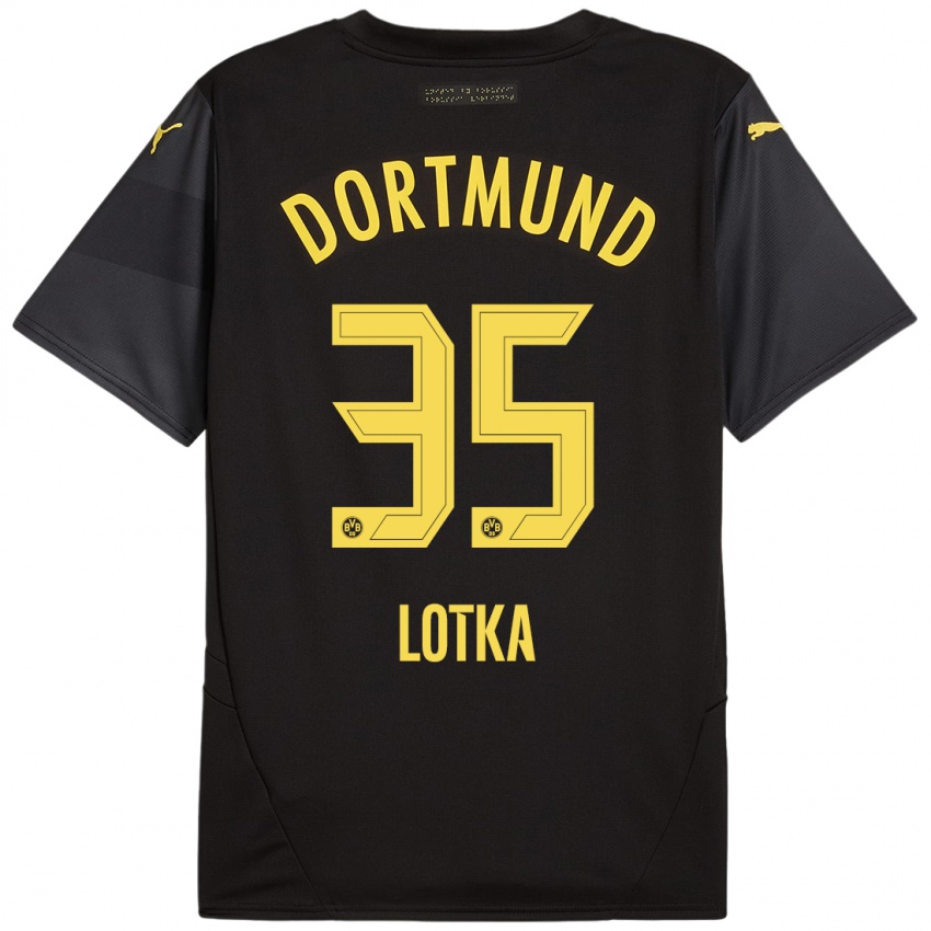 Niño Camiseta Marcel Lotka #35 Negro Amarillo 2ª Equipación 2024/25 La Camisa Argentina