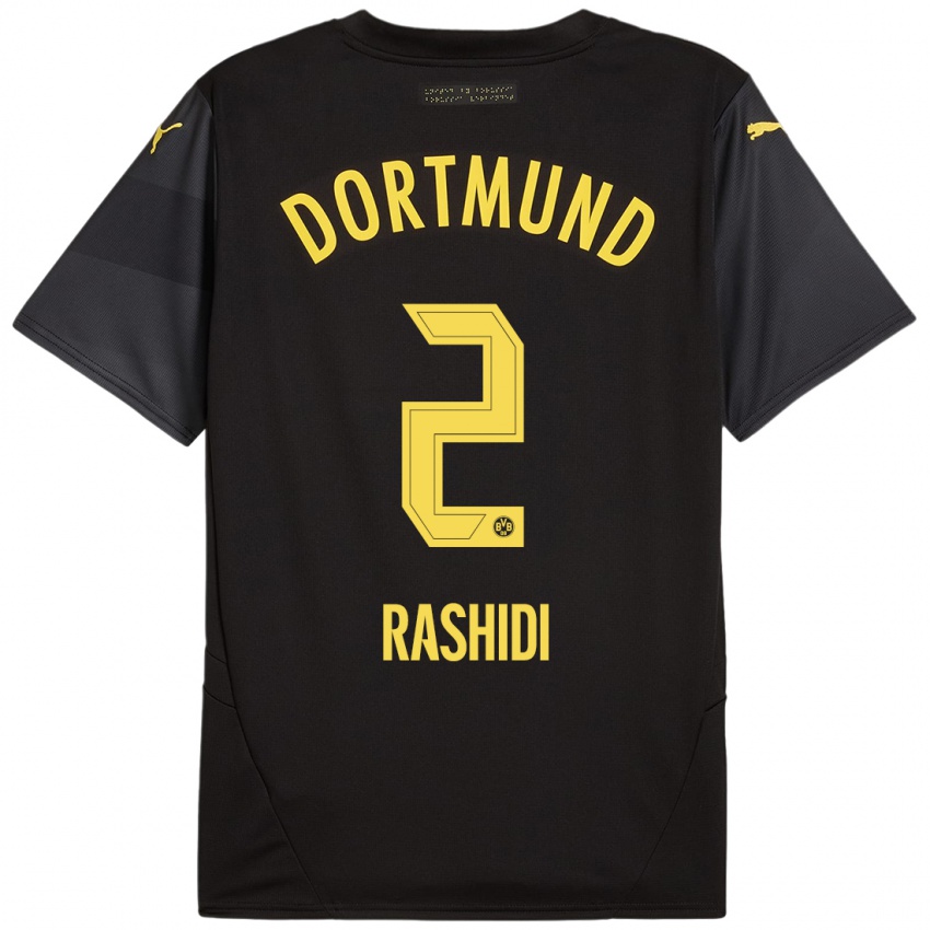 Niño Camiseta William Rashidi #2 Negro Amarillo 2ª Equipación 2024/25 La Camisa Argentina