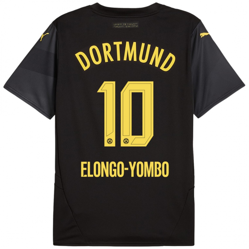 Niño Camiseta Rodney Elongo-Yombo #10 Negro Amarillo 2ª Equipación 2024/25 La Camisa Argentina