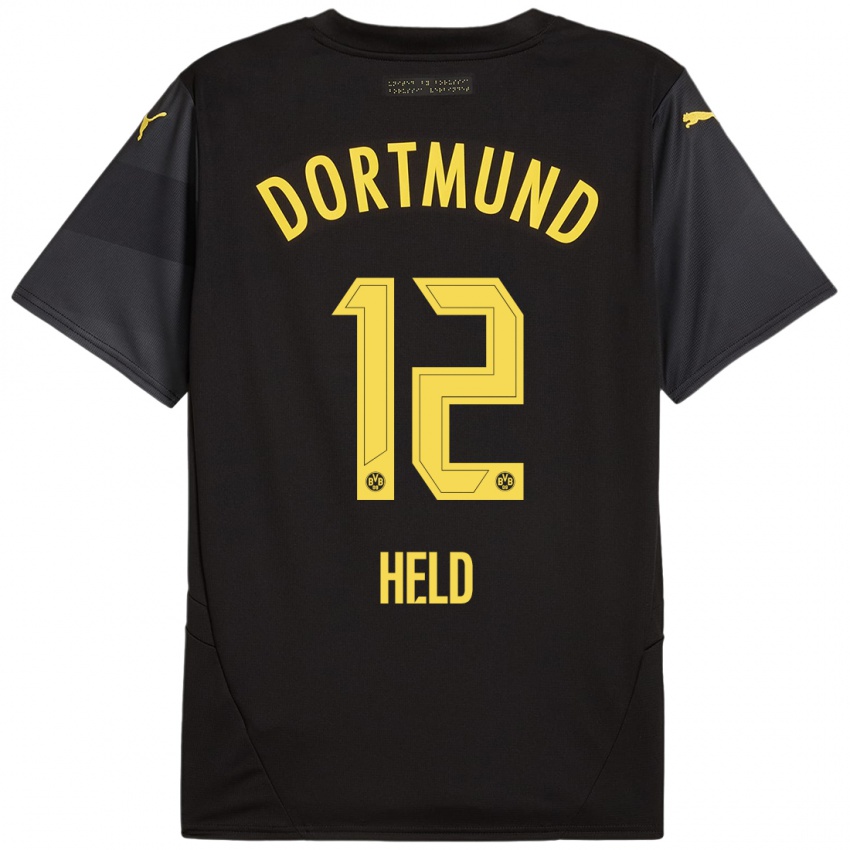 Niño Camiseta Aaron Held #12 Negro Amarillo 2ª Equipación 2024/25 La Camisa Argentina