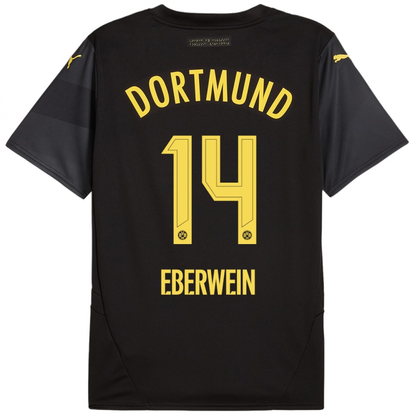 Niño Camiseta Michael Eberwein #14 Negro Amarillo 2ª Equipación 2024/25 La Camisa Argentina