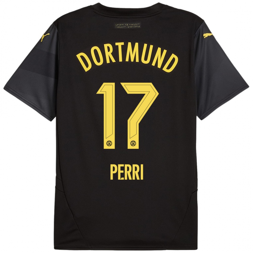 Niño Camiseta Luca Perri #17 Negro Amarillo 2ª Equipación 2024/25 La Camisa Argentina