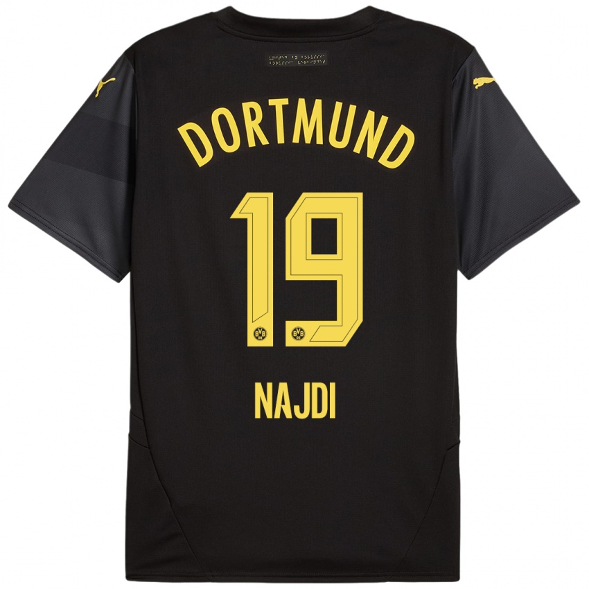 Niño Camiseta Ahmad Najdi #19 Negro Amarillo 2ª Equipación 2024/25 La Camisa Argentina