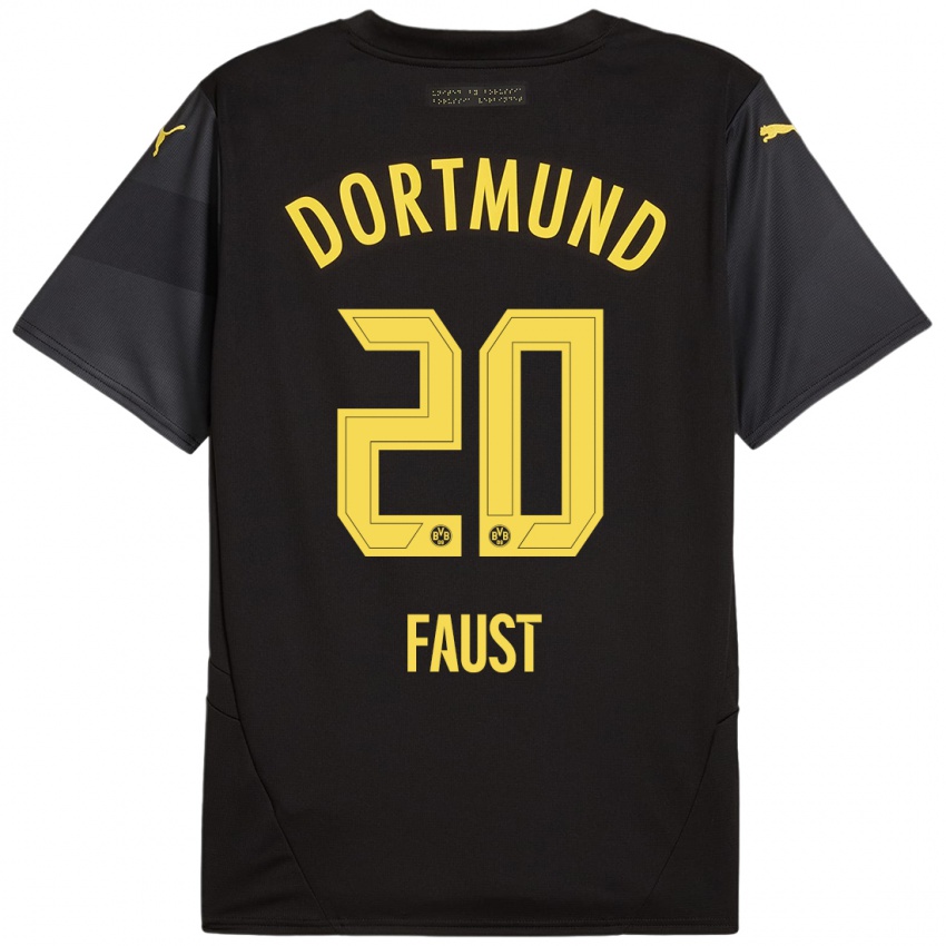 Niño Camiseta Tom Faust #20 Negro Amarillo 2ª Equipación 2024/25 La Camisa Argentina