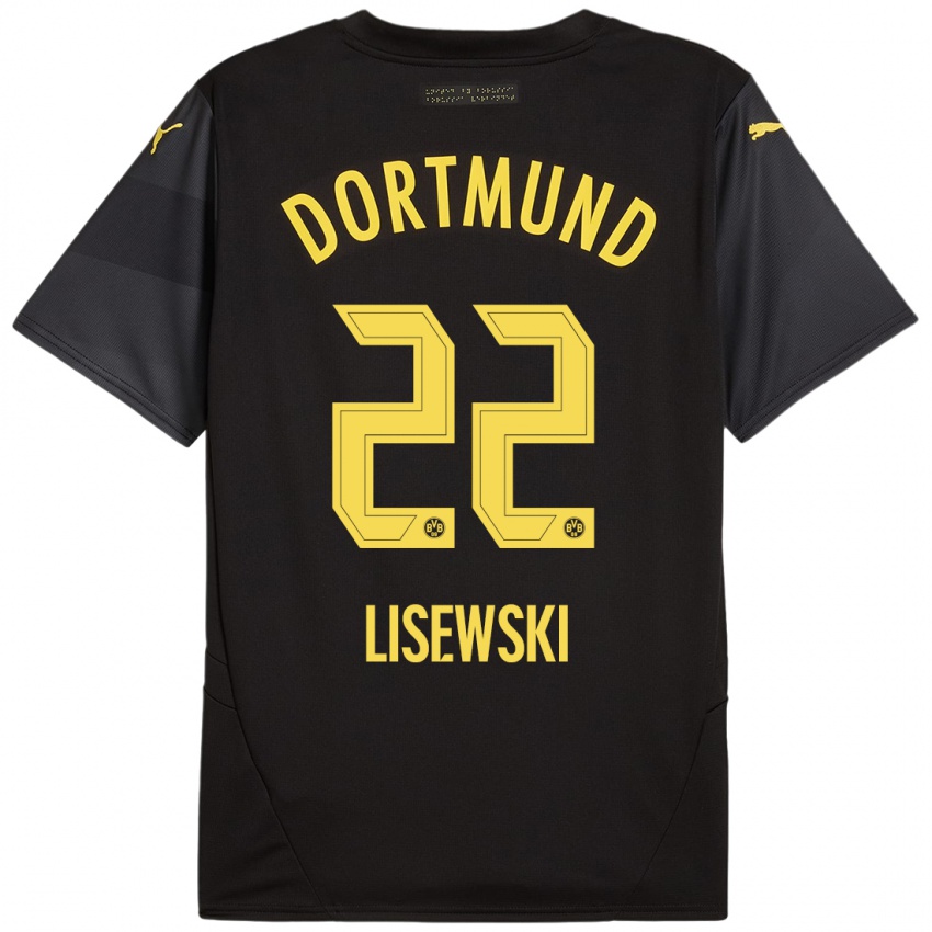 Niño Camiseta Robin Lisewski #22 Negro Amarillo 2ª Equipación 2024/25 La Camisa Argentina