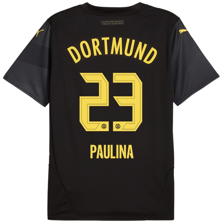 Niño Camiseta Jordi Paulina #23 Negro Amarillo 2ª Equipación 2024/25 La Camisa Argentina