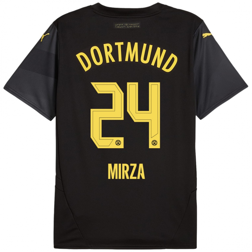 Niño Camiseta Marwan-Omir Mirza #24 Negro Amarillo 2ª Equipación 2024/25 La Camisa Argentina