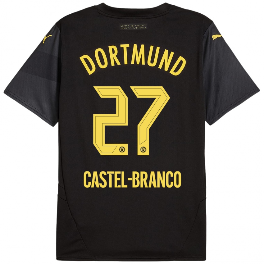 Niño Camiseta Diego Castel-Branco #27 Negro Amarillo 2ª Equipación 2024/25 La Camisa Argentina