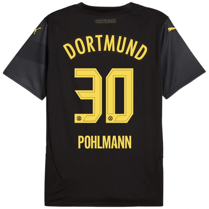 Niño Camiseta Ole Pohlmann #30 Negro Amarillo 2ª Equipación 2024/25 La Camisa Argentina