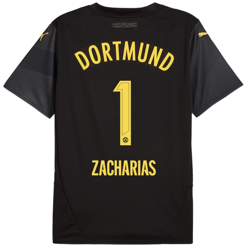 Niño Camiseta Marlon Zacharias #1 Negro Amarillo 2ª Equipación 2024/25 La Camisa Argentina