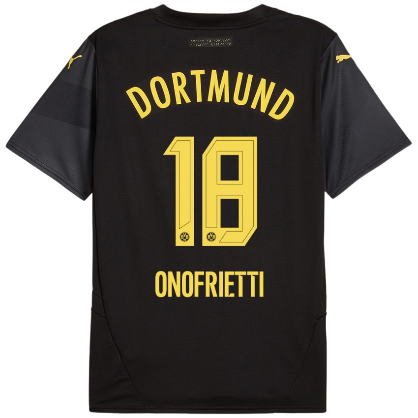 Niño Camiseta Vincenzo Onofrietti #18 Negro Amarillo 2ª Equipación 2024/25 La Camisa Argentina