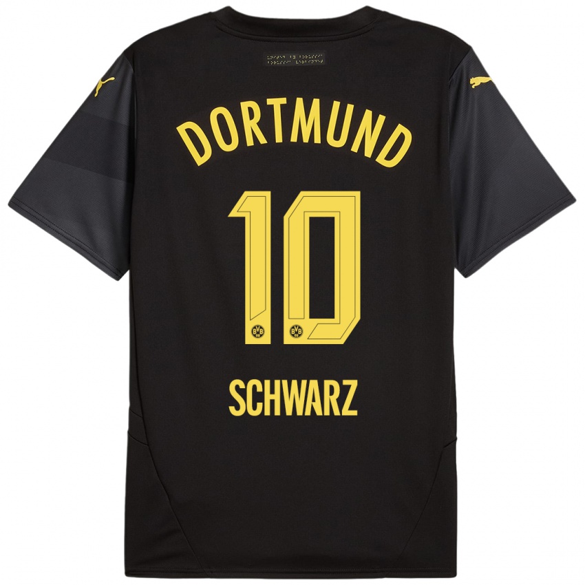 Niño Camiseta Oskar Schwarz #10 Negro Amarillo 2ª Equipación 2024/25 La Camisa Argentina