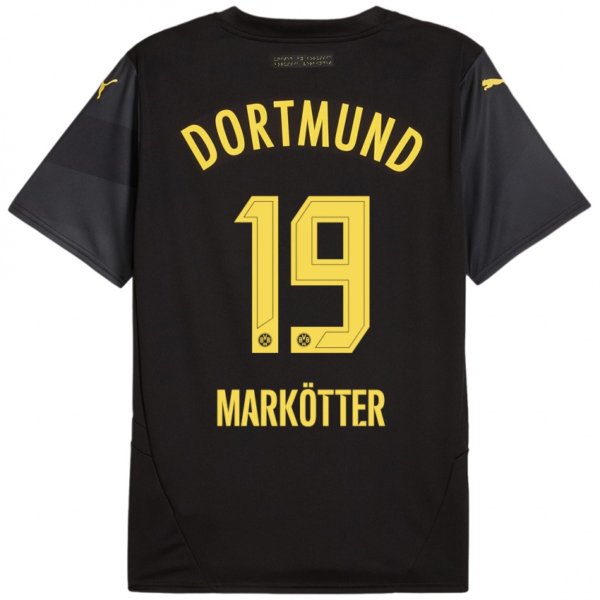 Niño Camiseta Jonah Markötter #19 Negro Amarillo 2ª Equipación 2024/25 La Camisa Argentina