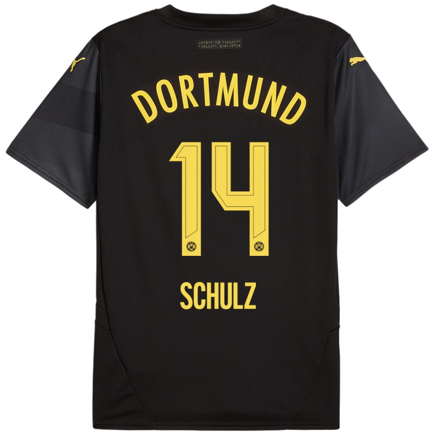 Niño Camiseta Nico Schulz #14 Negro Amarillo 2ª Equipación 2024/25 La Camisa Argentina