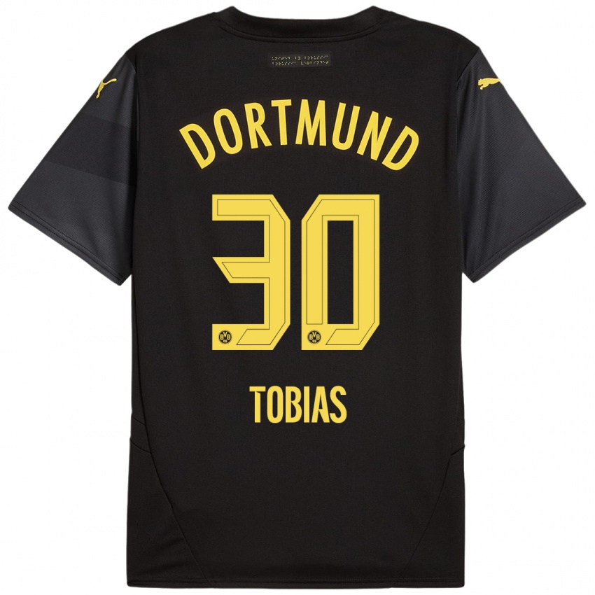 Niño Camiseta Vogt Tobias #30 Negro Amarillo 2ª Equipación 2024/25 La Camisa Argentina