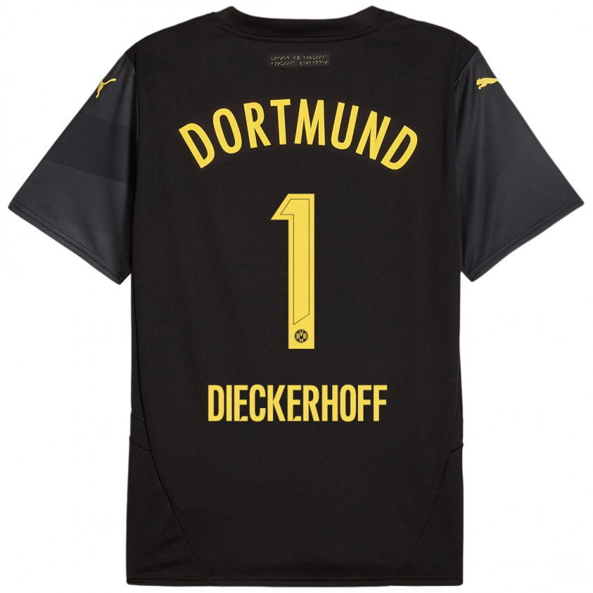 Niño Camiseta Max Dieckerhoff #1 Negro Amarillo 2ª Equipación 2024/25 La Camisa Argentina