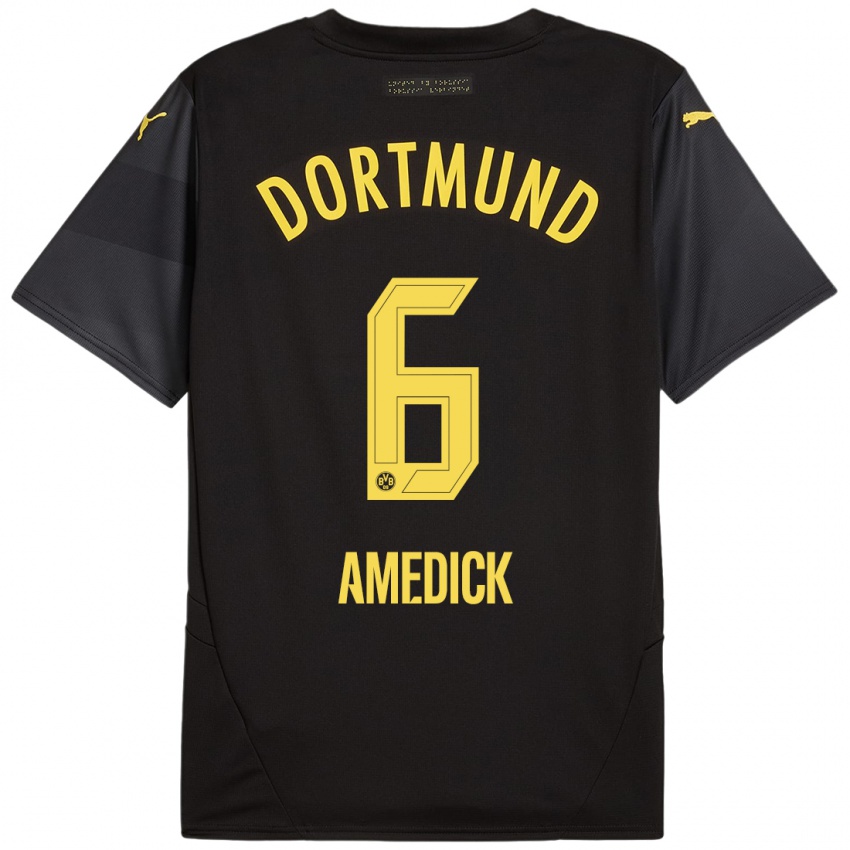 Niño Camiseta Maik Amedick #6 Negro Amarillo 2ª Equipación 2024/25 La Camisa Argentina