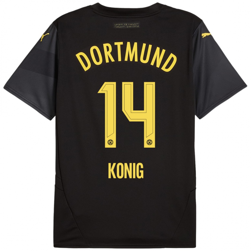 Niño Camiseta Raul Konig #14 Negro Amarillo 2ª Equipación 2024/25 La Camisa Argentina