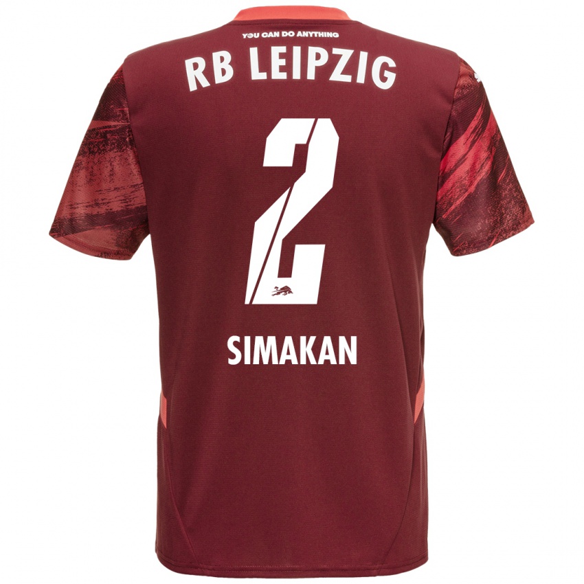 Niño Camiseta Mohamed Simakan #2 Borgoña 2ª Equipación 2024/25 La Camisa Argentina