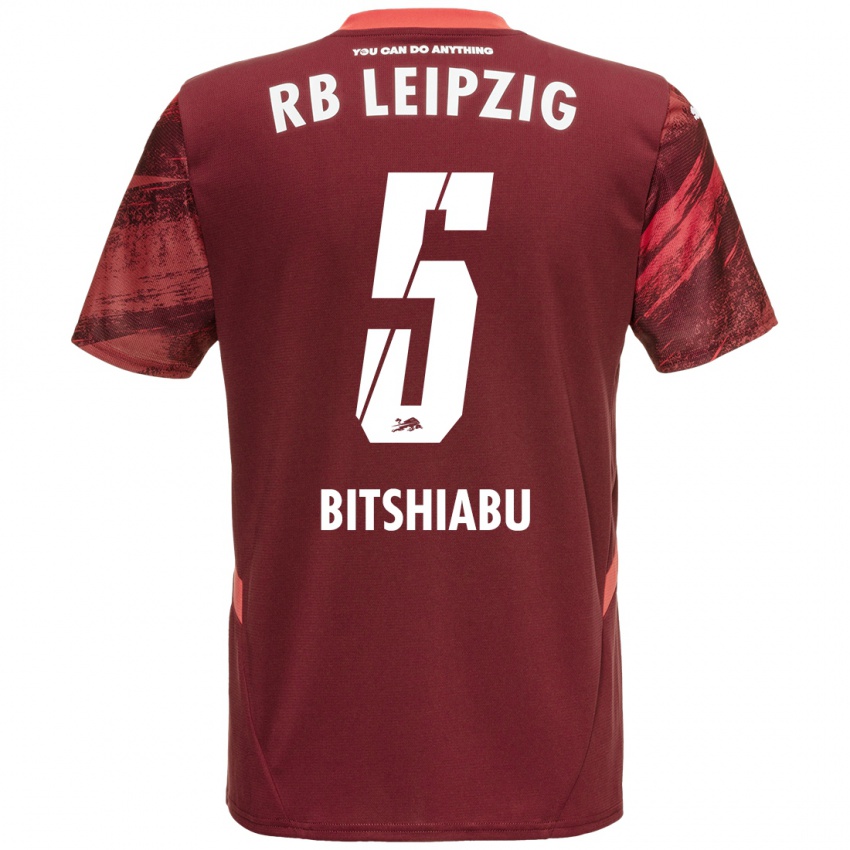 Niño Camiseta El Chadaille Bitshiabu #5 Borgoña 2ª Equipación 2024/25 La Camisa Argentina