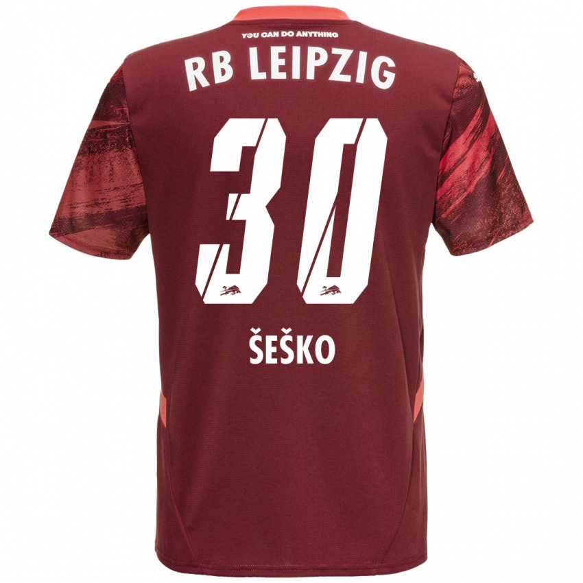 Niño Camiseta Benjamin Sesko #30 Borgoña 2ª Equipación 2024/25 La Camisa Argentina