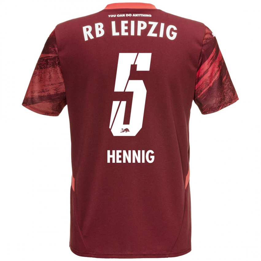 Niño Camiseta Lenny Hennig #5 Borgoña 2ª Equipación 2024/25 La Camisa Argentina