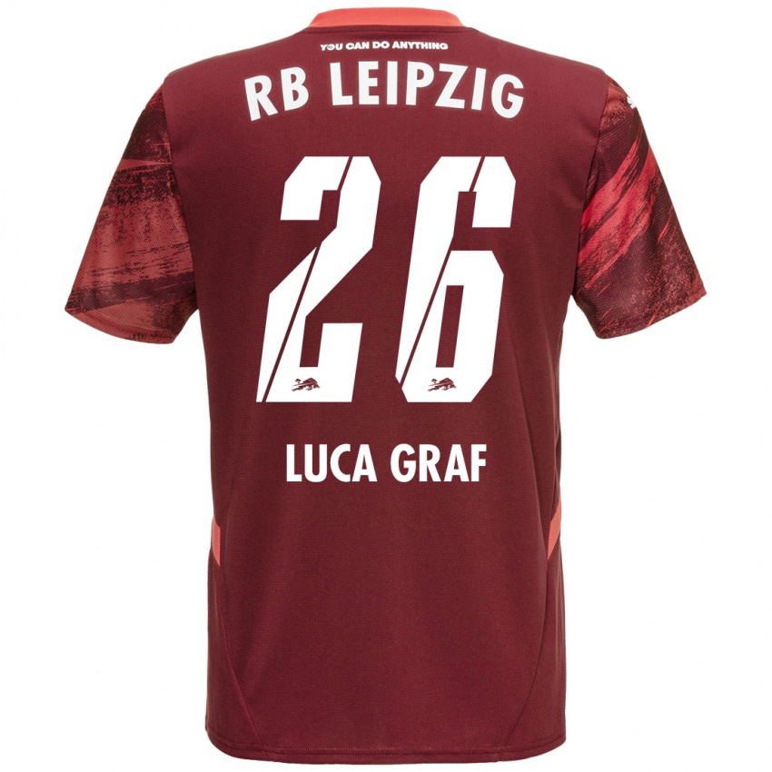 Niño Camiseta Luca Marie Graf #26 Borgoña 2ª Equipación 2024/25 La Camisa Argentina