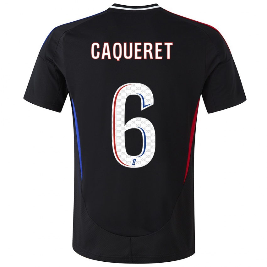 Niño Camiseta Maxence Caqueret #6 Negro 2ª Equipación 2024/25 La Camisa Argentina