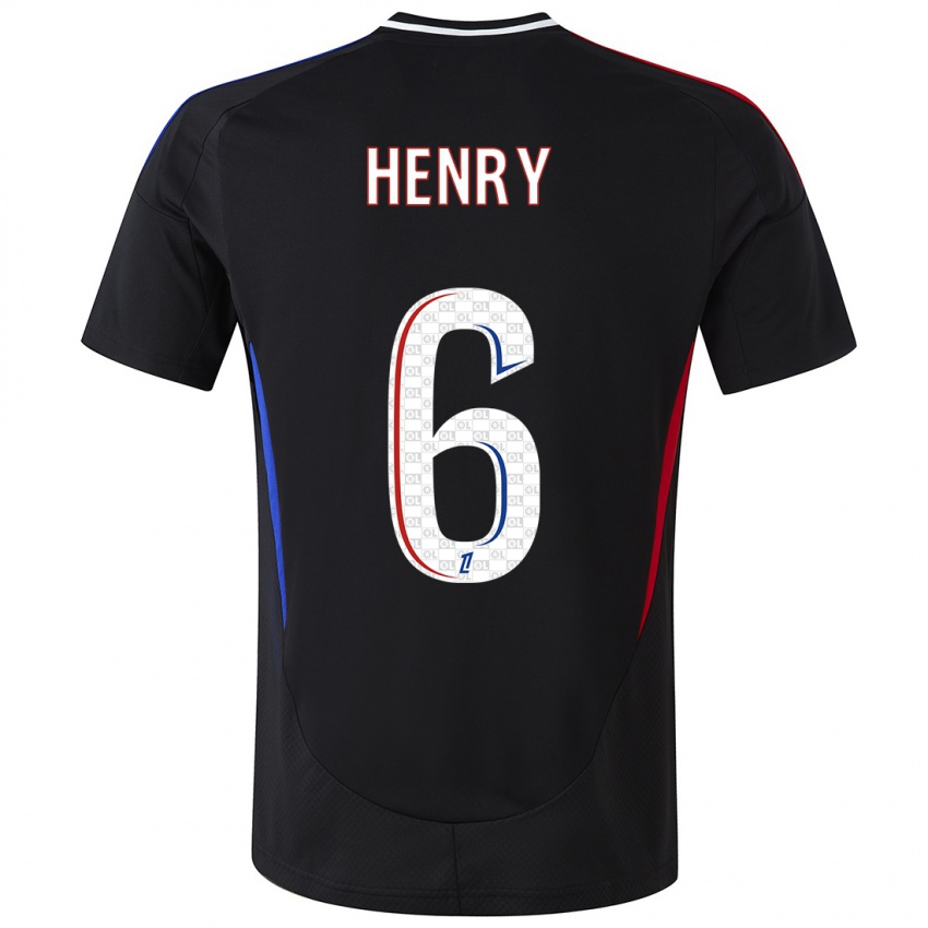 Niño Camiseta Amandine Henry #6 Negro 2ª Equipación 2024/25 La Camisa Argentina