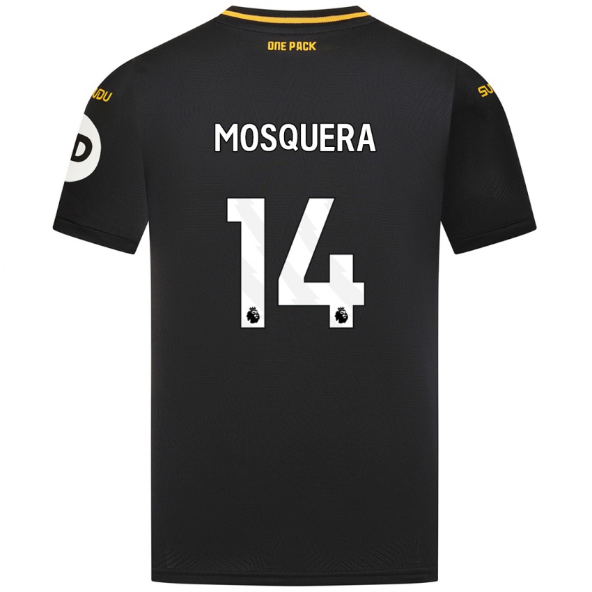 Niño Camiseta Yerson Mosquera #14 Negro 2ª Equipación 2024/25 La Camisa Argentina