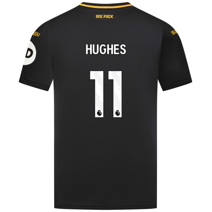 Niño Camiseta Amber Hughes #11 Negro 2ª Equipación 2024/25 La Camisa Argentina